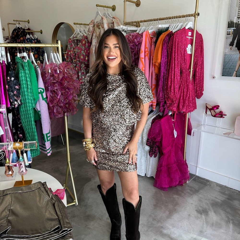 Buddy Love Gold and Black Party Top and Skirt set